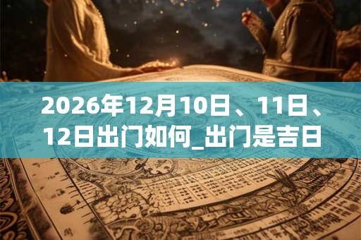 2026年12月10日、11日、12日出门如何_出门是吉日吗