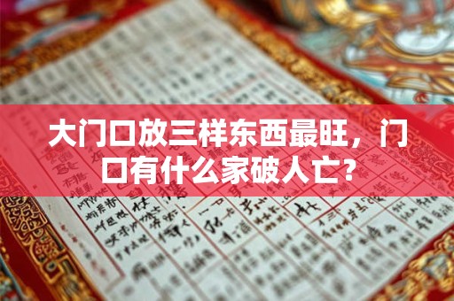 大门口放三样东西最旺，门口有什么家破人亡？
