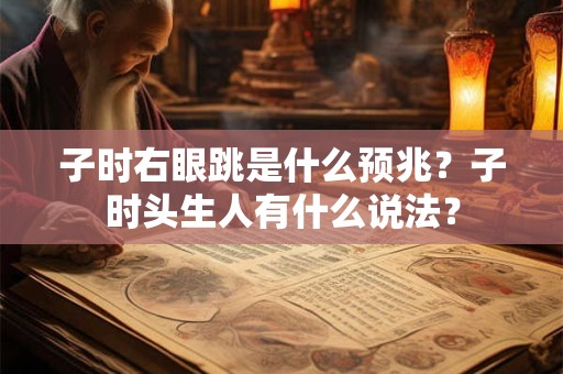 子时右眼跳是什么预兆？子时头生人有什么说法？
