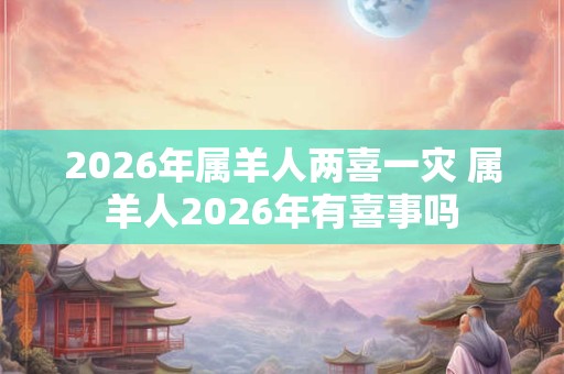 2026年属羊人两喜一灾 属羊人2026年有喜事吗