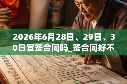 2026年6月28日、29日、30日宜签合同吗_签合同好不好