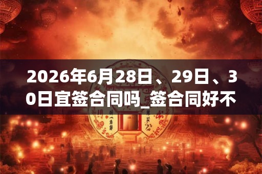 2026年6月28日、29日、30日宜签合同吗_签合同好不好