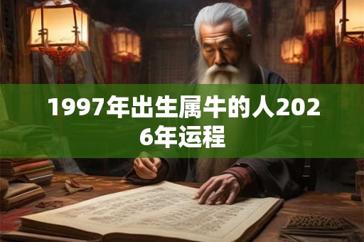 1997年出生属牛的人2026年运程