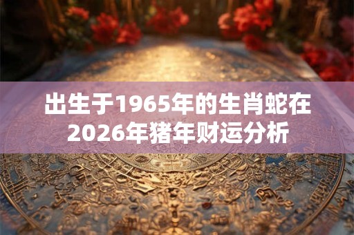 出生于1965年的生肖蛇在2026年猪年财运分析