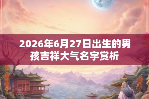 2026年6月27日出生的男孩吉祥大气名字赏析