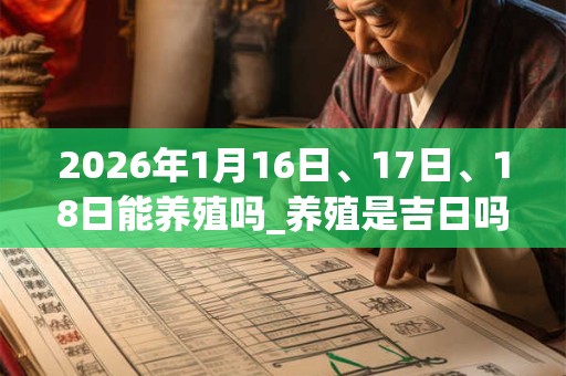 2026年1月16日、17日、18日能养殖吗_养殖是吉日吗