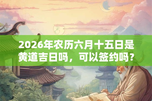 2026年农历六月十五日是黄道吉日吗，可以签约吗？