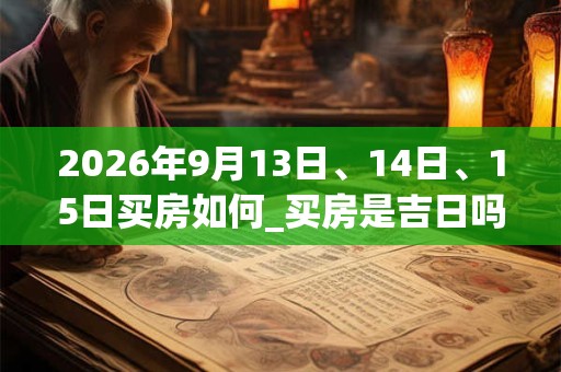 2026年9月13日、14日、15日买房如何_买房是吉日吗