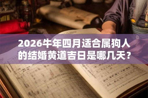 2026牛年四月适合属狗人的结婚黄道吉日是哪几天？