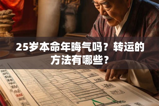 25岁本命年晦气吗?转运的方法有哪些? 25岁本命年晦气吗?转运的方法有哪些?