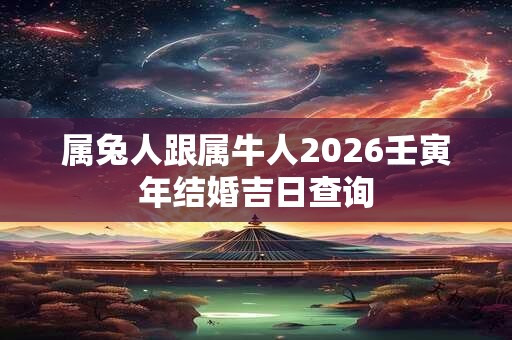 属兔人跟属牛人2026壬寅年结婚吉日查询