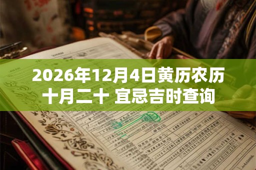 2026年12月4日黄历农历十月二十 宜忌吉时查询