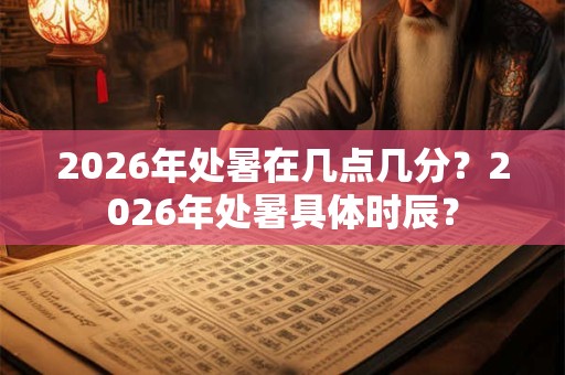 2026年处暑在几点几分？2026年处暑具体时辰？