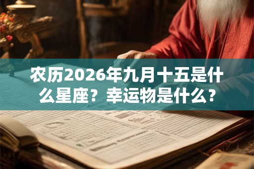 农历2026年九月十五是什么星座？幸运物是什么？
