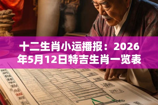 十二生肖小运播报：2026年5月12日特吉生肖一览表