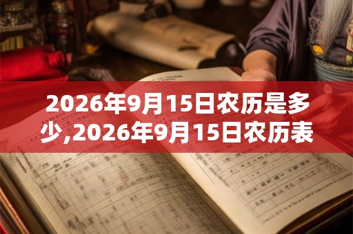 2026年9月15日农历是多少,2026年9月15日农历表 2026年9月15日农历是多少,2026年9月15日农历表