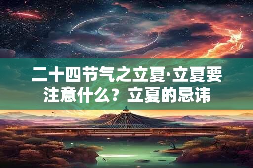 二十四节气之立夏·立夏要注意什么?立夏的忌讳 二十四节气之立夏·立夏要注意什么?立夏的忌讳