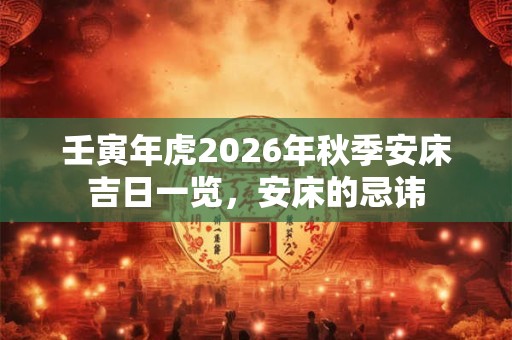 壬寅年虎2026年秋季安床吉日一览,安床的忌讳 壬寅年虎2026年秋季安床吉日一览,安床的忌讳