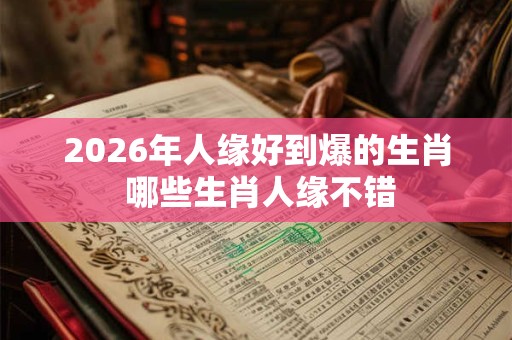 2026年人缘好到爆的生肖 哪些生肖人缘不错
