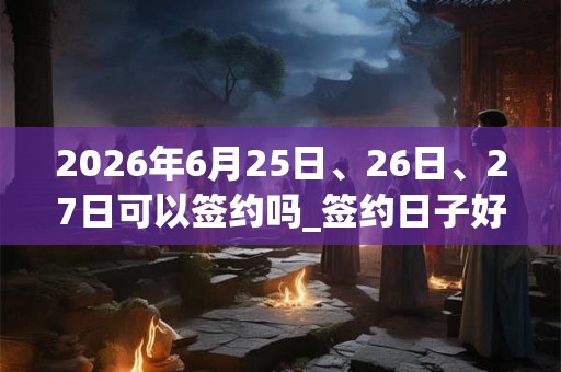 2026年6月25日、26日、27日可以签约吗_签约日子好吗