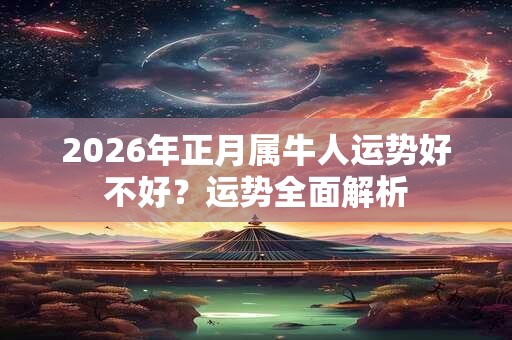 2026年正月属牛人运势好不好？运势全面解析