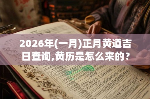 2026年(一月)正月黄道吉日查询,黄历是怎么来的？