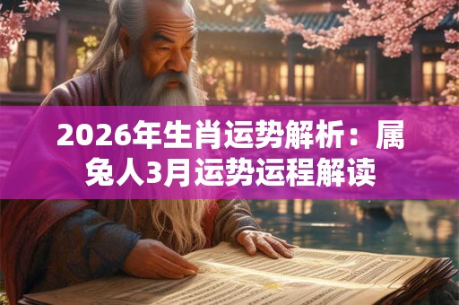 2026年生肖运势解析：属兔人3月运势运程解读