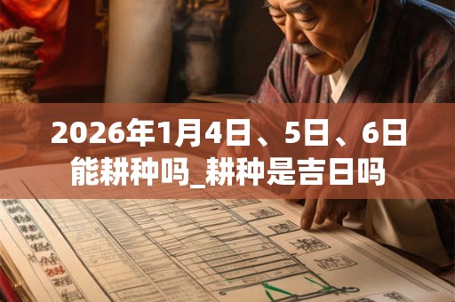 2026年1月4日、5日、6日能耕种吗_耕种是吉日吗