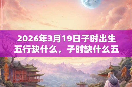 2026年3月19日子时出生五行缺什么，子时缺什么五行