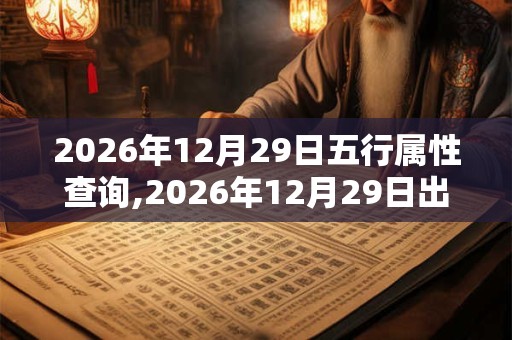 2026年12月29日五行属性查询,2026年12月29日出生五行属什么