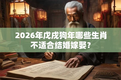 2026年戊戌狗年哪些生肖不适合结婚嫁娶? 2026年戊戌狗年哪些生肖不适合结婚嫁娶?