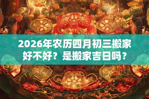 2026年农历四月初三搬家好不好？是搬家吉日吗？