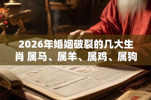 2026年婚姻破裂的几大生肖 属马、属羊、属鸡、属狗
