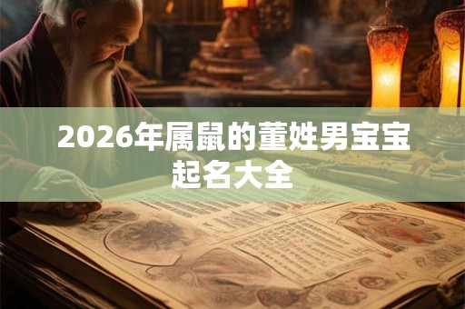2026年属鼠的董姓男宝宝起名大全