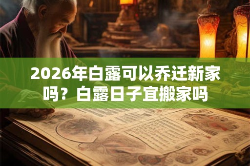 2026年白露可以乔迁新家吗？白露日子宜搬家吗