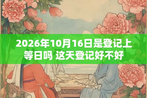 2026年10月16日是登记上等日吗 这天登记好不好