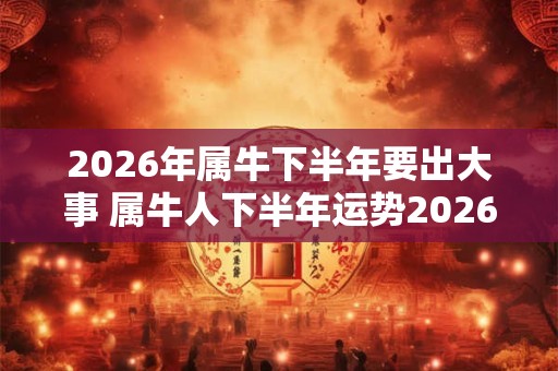 2026年属牛下半年要出大事 属牛人下半年运势2026