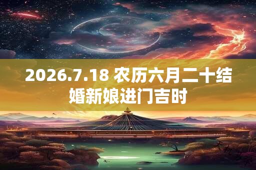 2026.7.18 农历六月二十结婚新娘进门吉时 2026.7.18 农历六月二十结婚新娘进门吉时