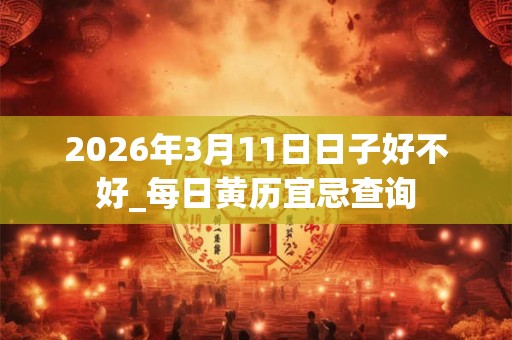 2026年3月11日日子好不好_每日黄历宜忌查询