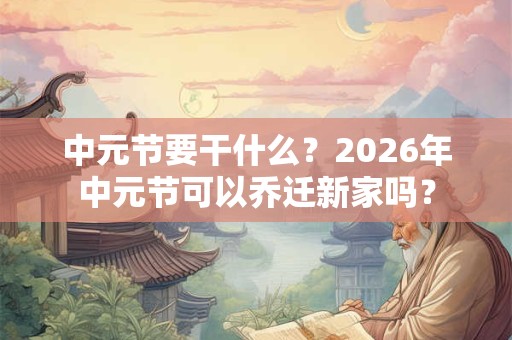 中元节要干什么?2026年中元节可以乔迁新家吗? 中元节要干什么?2026年中元节可以乔迁新家吗?