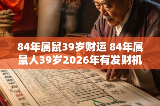 84年属鼠39岁财运 84年属鼠人39岁2026年有发财机会吗