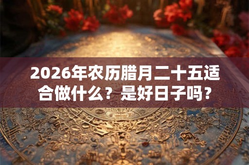 2026年农历腊月二十五适合做什么？是好日子吗？