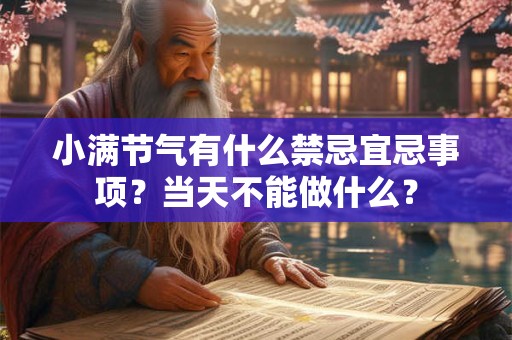 小满节气有什么禁忌宜忌事项？当天不能做什么？