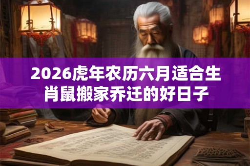 2026虎年农历六月适合生肖鼠搬家乔迁的好日子