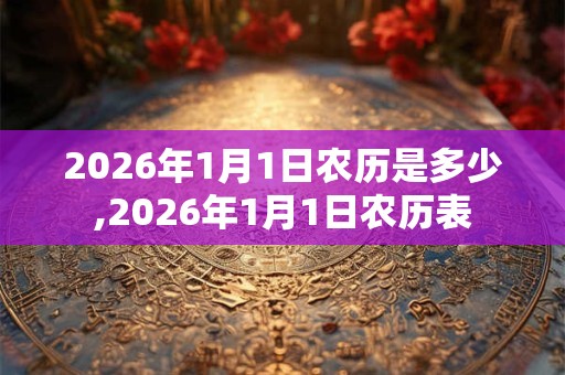 2026年1月1日农历是多少,2026年1月1日农历表