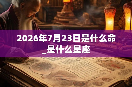 2026年7月23日是什么命_是什么星座