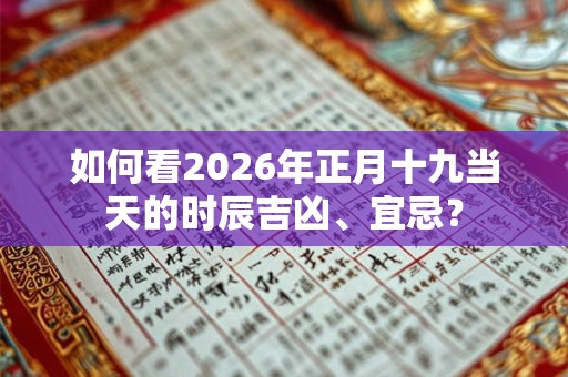如何看2026年正月十九当天的时辰吉凶、宜忌? 如何看2026年正月十九当天的时辰吉凶、宜忌?