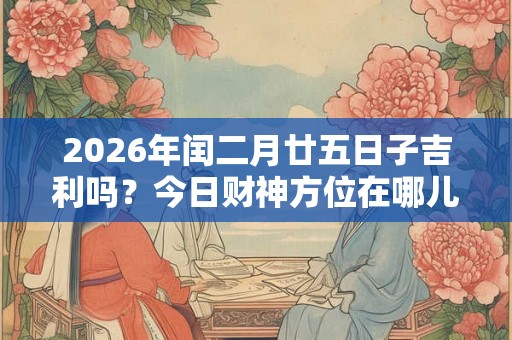 2026年闰二月廿五日子吉利吗？今日财神方位在哪儿