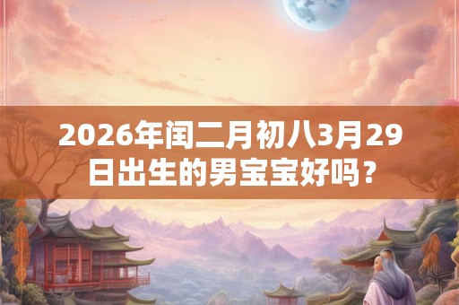 2026年闰二月初八3月29日出生的男宝宝好吗？