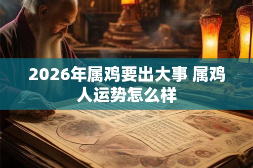 2026年属鸡要出大事 属鸡人运势怎么样 2026年属鸡要出大事 属鸡人运势怎么样